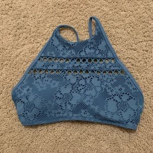 aerie High Neck Lace Bikini Top